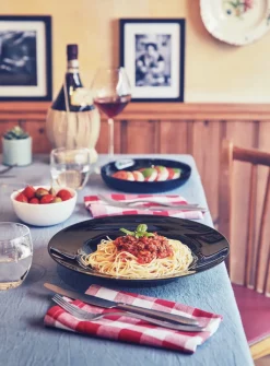 CreaTable Pastateller ITALIEN PARTY 29 cm Glas schwarz