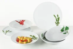 CreaTable Schale KRÄUTER SALBEI 20 cm Porzellan weiß