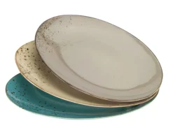 CreaTable Servierplatte NATURE COLLECTION Oval türkisblau