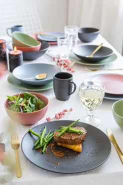 CreaTable Speiseteller SOFT TOUCH 6er Set schwarz