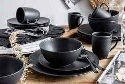 CreaTable Speiseteller SOFT TOUCH 6er Set schwarz