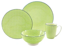 CreaTable Suppenteller MEDITERRAN 4er Set 21 cm grün