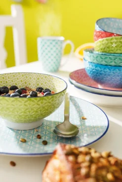 CreaTable Suppenteller MEDITERRAN 4er Set 21 cm grün