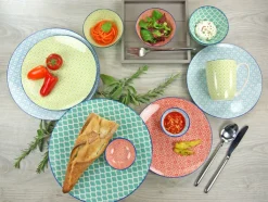 CreaTable Suppenteller MEDITERRAN 4er Set 21 cm grün