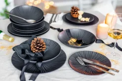 CreaTable Tafelservice VESUVIO 12-teilig schwarz