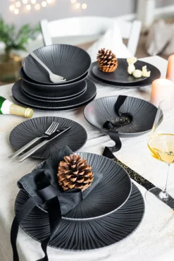 CreaTable Tafelservice VESUVIO 12-teilig schwarz