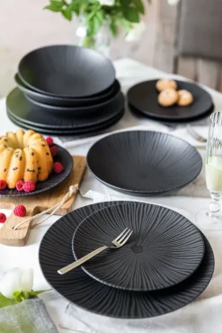 CreaTable Tafelservice VESUVIO 12-teilig schwarz