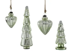 Deko Anhänger Glas 10 x 10 x 10 cm Grau