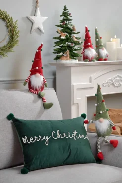 Dekofigur MERRY CHRISTMAS Kantenhocker - Wichtel - Kunststoff 47 x 14 x 9 cm Rot