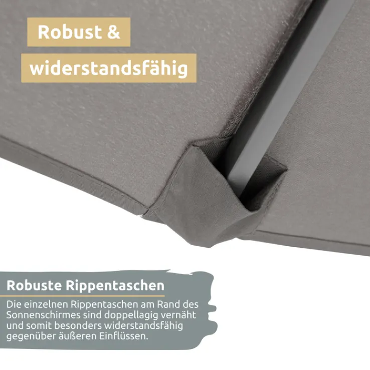 deluxe4home Doppelsonnenschirm DOUBLE 450 x 260 cm anthrazit