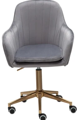 Drehstuhl hellgrau/ goldfarbig