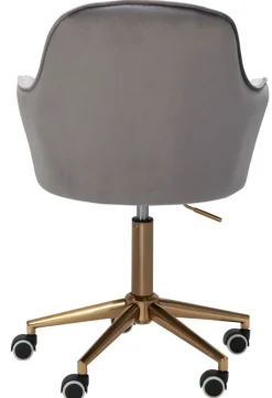 Drehstuhl hellgrau/ goldfarbig