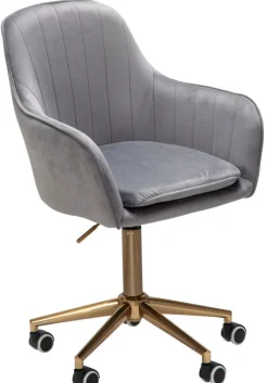 Drehstuhl hellgrau/ goldfarbig