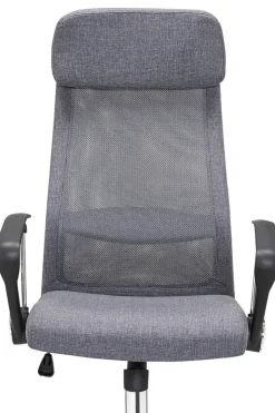 Drehstuhl mit Armlehnen Chromfarbig/ Mesh Grau