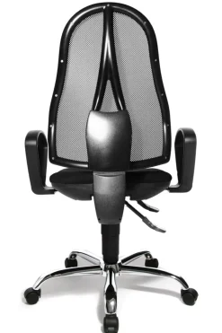 Topstar Drehstuhl mit Armlehnen Sitz Schwarz/Rücken Netz Schwarz