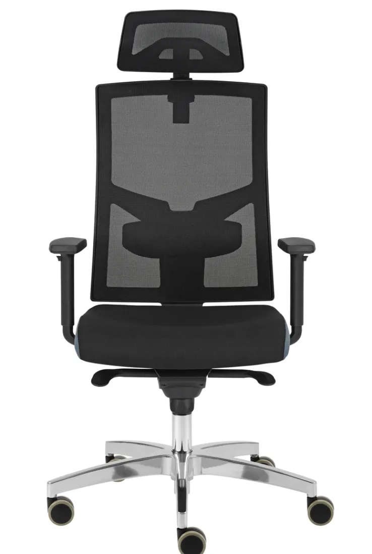 Drehstuhl PREMIUM II 70 x 133 cm schwarz/ chromfarbig