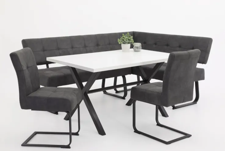 QUARTIER Eckbank LUISE 202 x 152 cm anthrazit