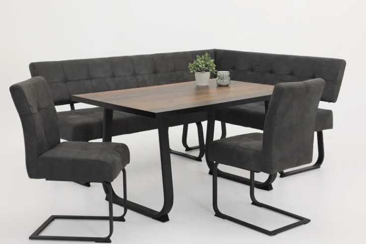 QUARTIER Eckbank LUISE 202 x 152 cm anthrazit