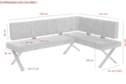 QUARTIER Eckbank MARION 200x140 cm Teddyoptik anthrazit