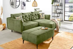 QUARTIER Ecksofa CHASE dunkelgrün