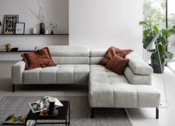 Ecksofa CLEVELAND 273 x 219 cm hellgrau