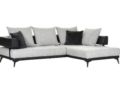 QUARTIER Ecksofa CONTES schwarz/ grau