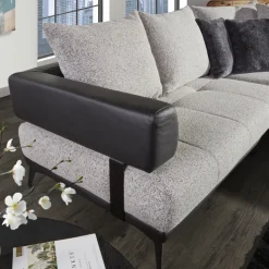 QUARTIER Ecksofa CONTES schwarz/ grau