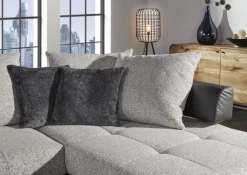 QUARTIER Ecksofa CONTES schwarz/ grau