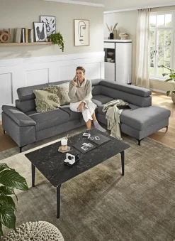 QUARTIER Ecksofa LONIGO 247 x 196 cm grau