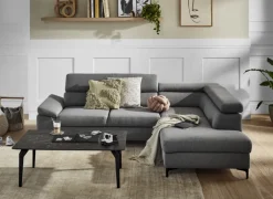 QUARTIER Ecksofa LONIGO 247 x 196 cm grau