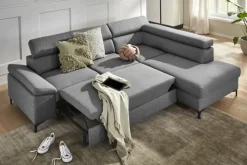 QUARTIER Ecksofa LONIGO 247 x 196 cm grau