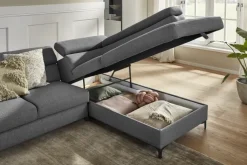 QUARTIER Ecksofa LONIGO 247 x 196 cm grau