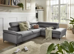 QUARTIER Ecksofa LONIGO 247 x 196 cm grau