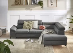 QUARTIER Ecksofa LONIGO 247 x 196 cm grau