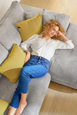 QUARTIER Ecksofa ROMAN 285 x 176 cm hellgrau