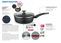 ELO mit Freude kochen! ELO Pfanne mit Glasdeckel GRANIT EVOLUTION 28 cm Aluminium grau