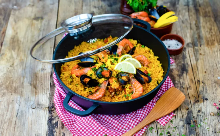 ELO mit Freude kochen! ELO Servierpfanne ALUCAST 28 cm rund schwarz