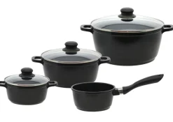 ELO mit Freude kochen! ELO Topf-Set BLACK CAST 4-teilig Aluguss schwarz
