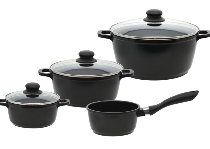 ELO mit Freude kochen! ELO Topf-Set BLACK CAST 4-teilig Aluguss schwarz