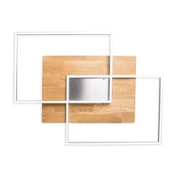 ELOBRA CCT LED Deckenlampe PANAMA 42 x 50 cm Nickelfarbig mit Holz