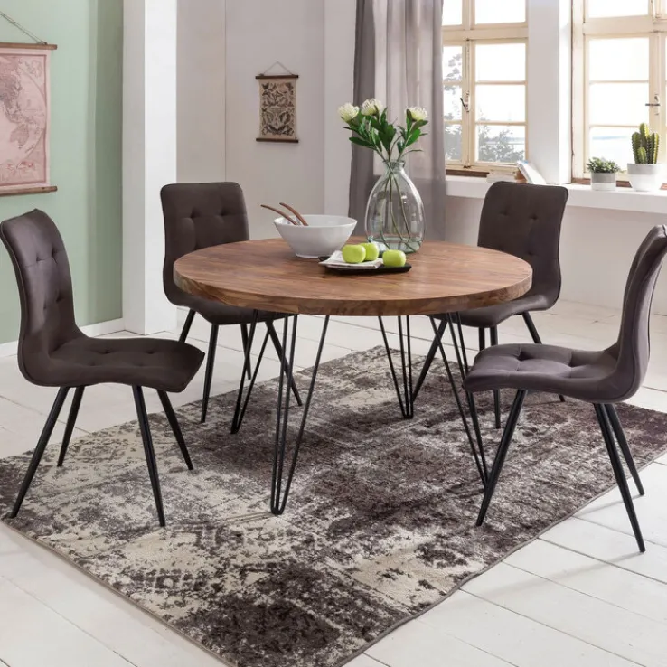 Esstisch 120 cm braun/ schwarz