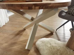 Esstisch 120 cm braun/ weiß