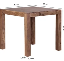Esstisch 80 x 80 cm Akazie