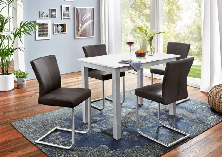 Esstisch 90 x 60 cm Holz grau/weiß