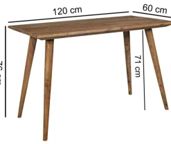 Esstisch 120 x 60 cm Massivholz Sheesham braun