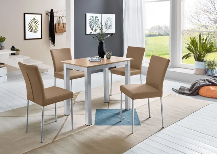 Esstisch 90 x 60 cm NB braun/grau