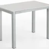 Esstisch 110 x 70 cm NB weiß/Metall grau