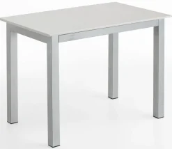Esstisch 110 x 70 cm NB weiß/Metall grau