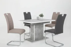 QUARTIER Esstisch ALICE T 120-160 x 80 cm betongrau