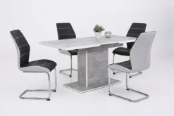 QUARTIER Esstisch ALICE T 120-160 x 80 cm betongrau